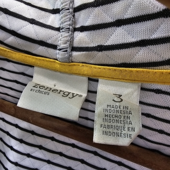 Chicos Jacket Womens XL 3 Gray Hooded Textured Knit Quilted Unstructured Striped - Picture 3 of 11